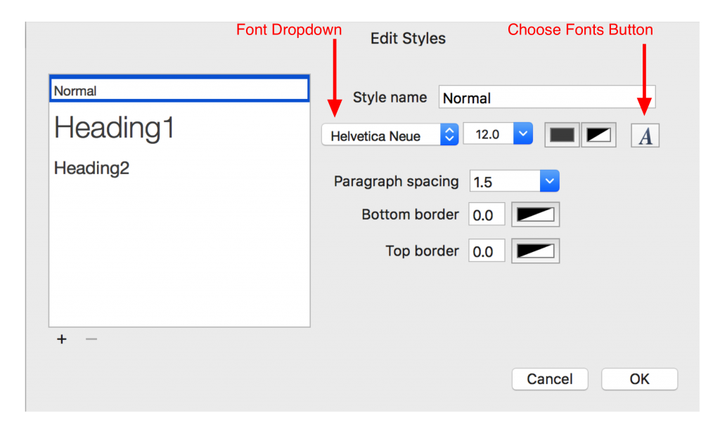 Style Manager and fonts